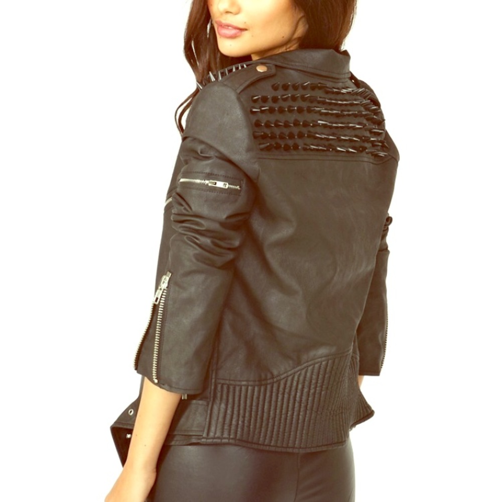 COPY - UNIF Vegan Leather motorcycle jacket with spikes